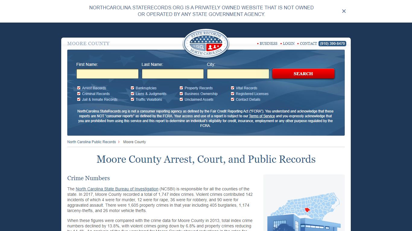 Moore County Arrest, Court, and Public Records