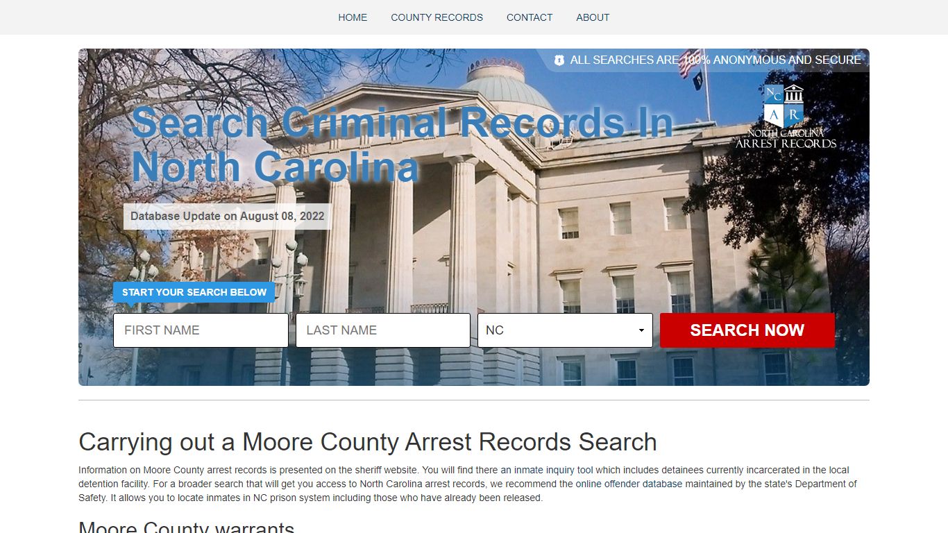 Moore County Arrest Records Search