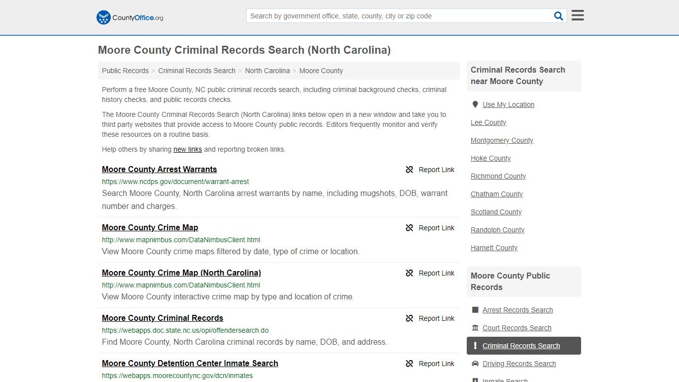 Criminal Records Search - Moore County, NC (Arrests, Jails ...